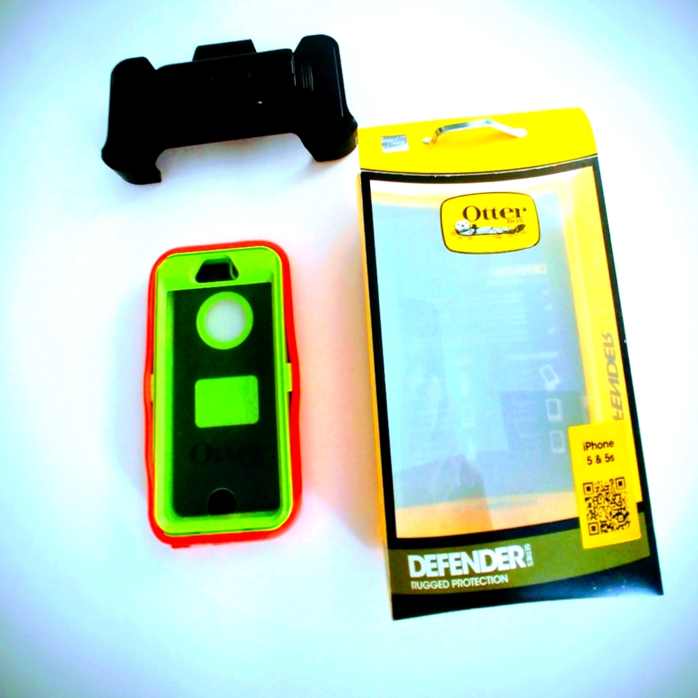 OtterBox Defender Case for iPhone 5/5s - Orange and Lime Green